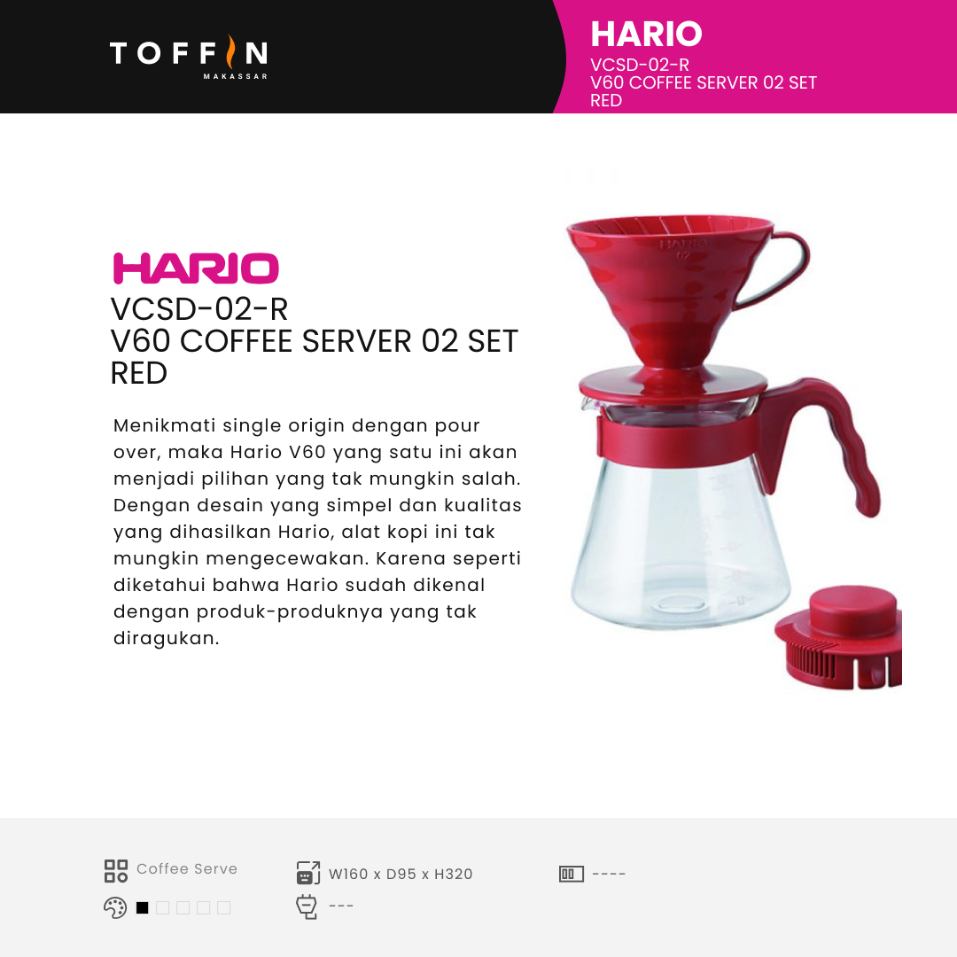 VCSD-02-R V60 Coffee Server 02 Set Red